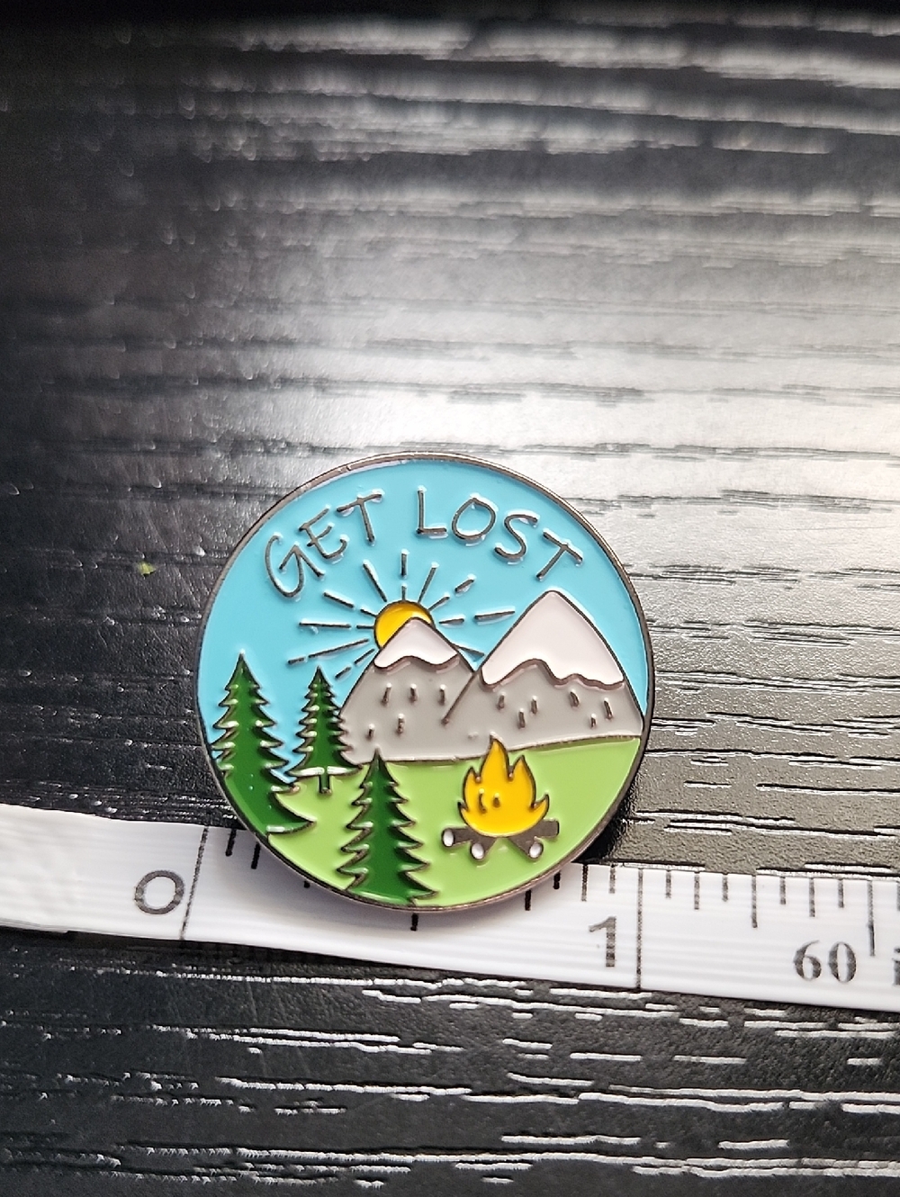 Get Lost Enamel Pin - Mountain Campfire - Picture 3 of 4